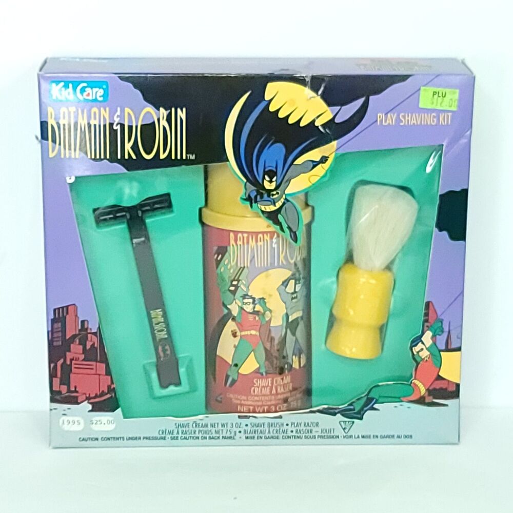 Batman Play Shaving Kit Set Shaving Cream Razor Original Box 1991 DC Comics NEW